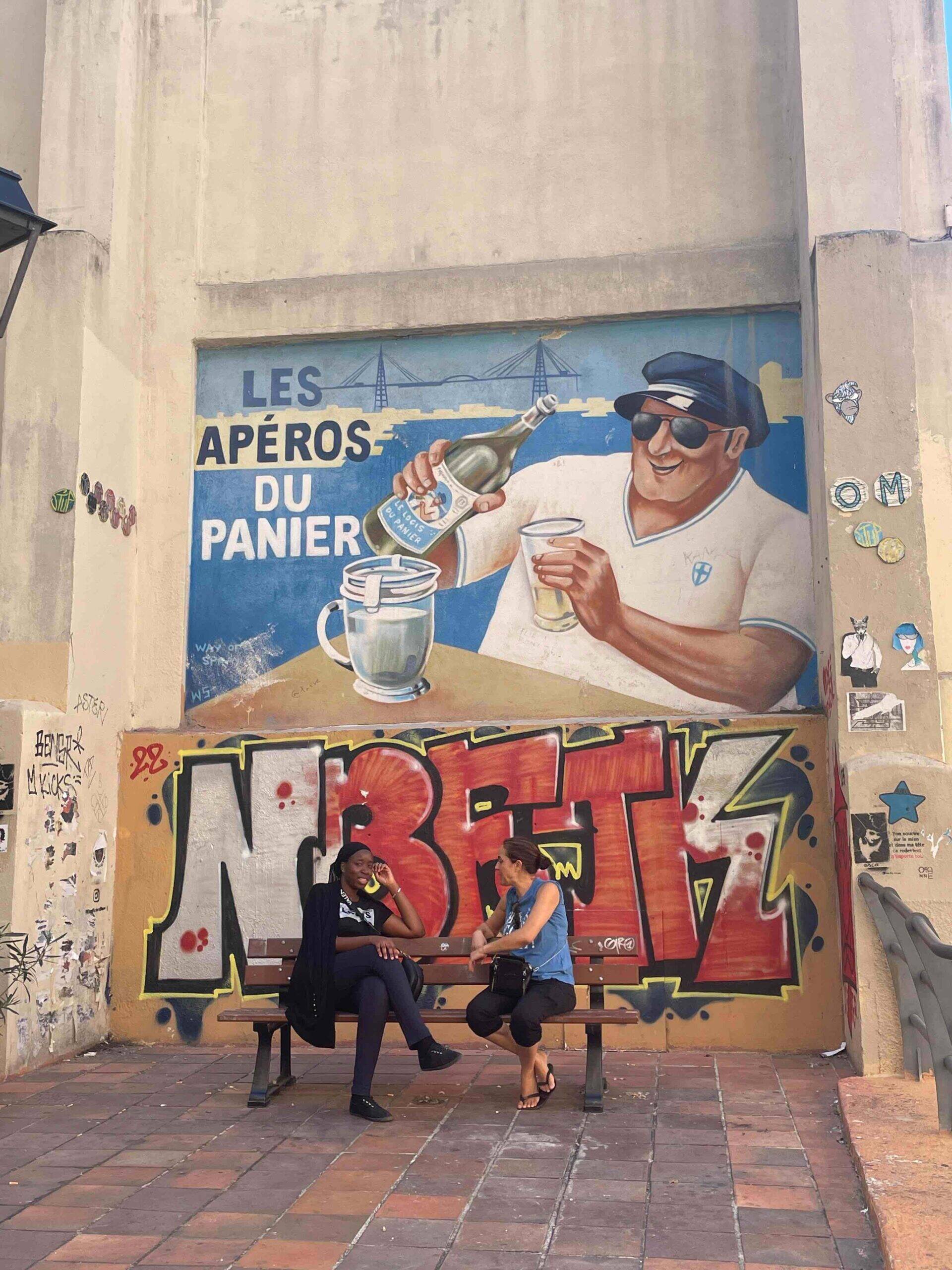 photo d'une fresque murale au quartier du Panier à Marseille