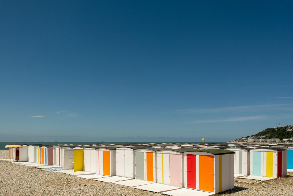 Cabanes De Plage Colorées Au Havre, Normandie